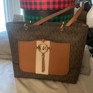COPY - NEW MICHAEL KORS AMY LARGE TOTE BROWN/LUGGAGE COLOR RETAIL $358 NWT